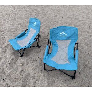 2 pcs Low Beach Chair for Beach Tent/Shelter/Camping/Outdoor Ultralight